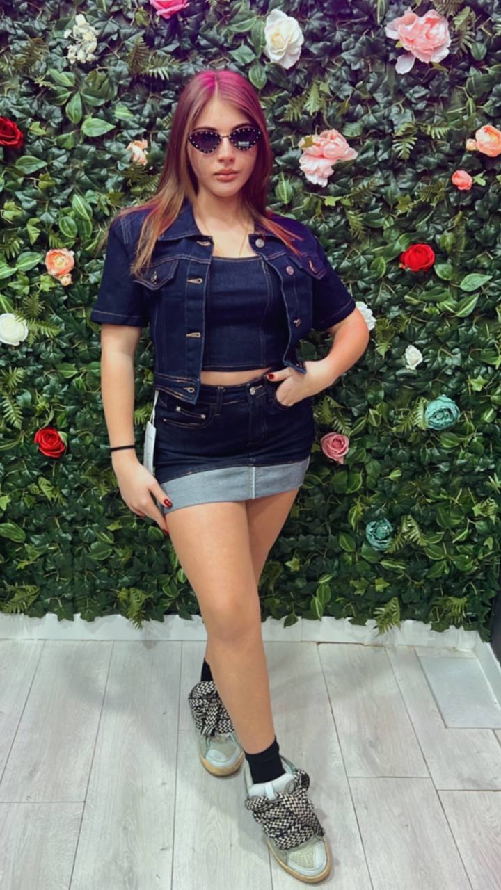 TOP E GONNA IN DENIM